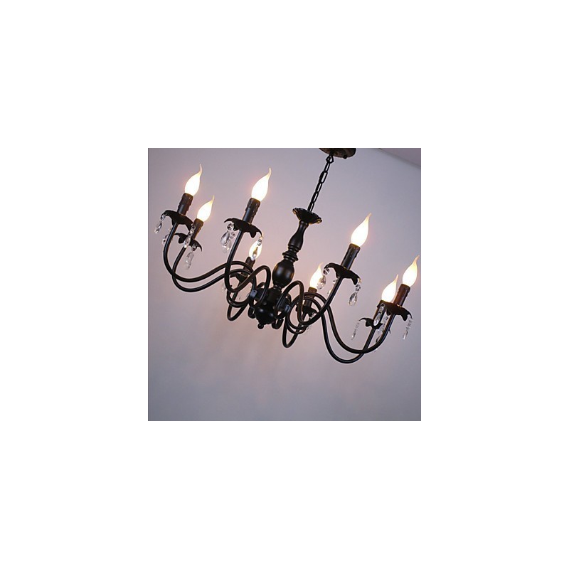 Lámpara de vela de cristal de estilo europeo, lámpara de tienda de ropa, lámparas y linternas, proyecto de decoración, lámpara colgante.