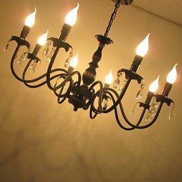 Lámpara de vela de cristal de estilo europeo, lámpara de tienda de ropa, lámparas y linternas, proyecto de decoración, lámpara colgante.
