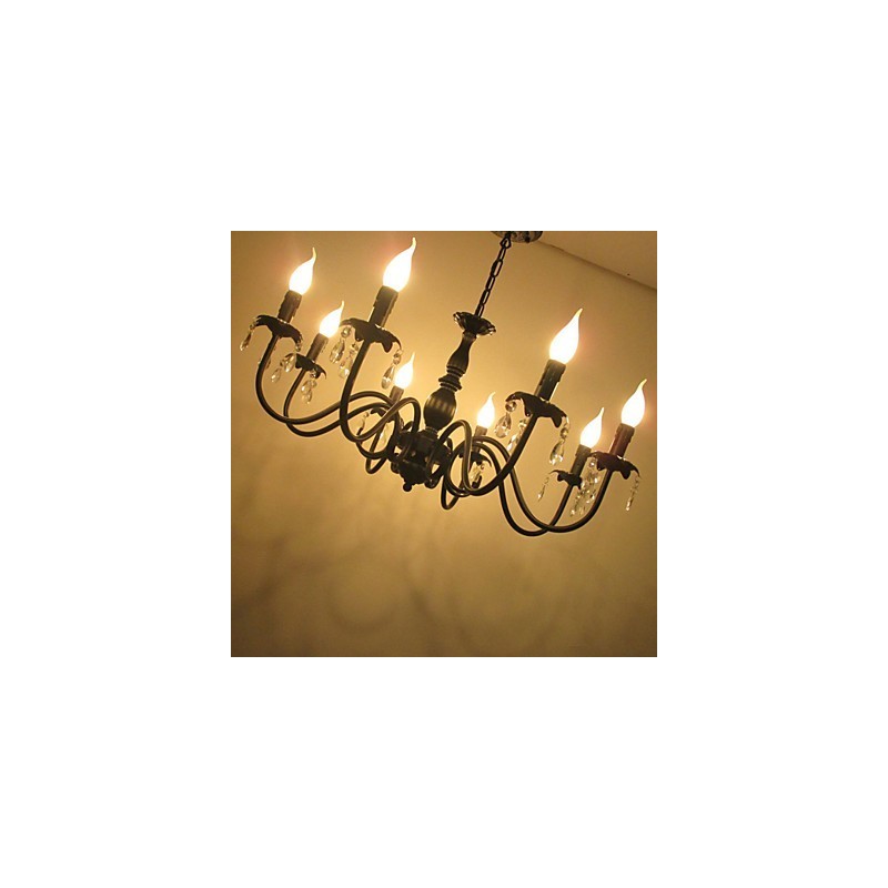Lámpara de vela de cristal de estilo europeo, lámpara de tienda de ropa, lámparas y linternas, proyecto de decoración, lámpara colgante.