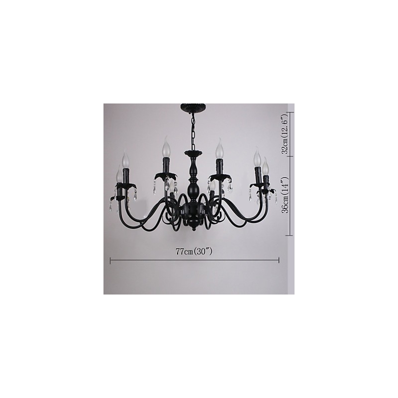 Lámpara de vela de cristal de estilo europeo, lámpara de tienda de ropa, lámparas y linternas, proyecto de decoración, lámpara colgante.