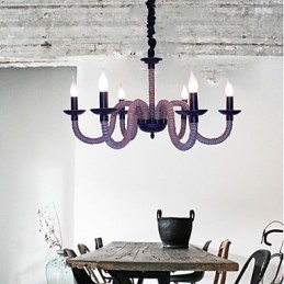 Lámparas de hierro vintage estilo loft industrial, estilo viento, para tiendas, candelabros de cuerda.