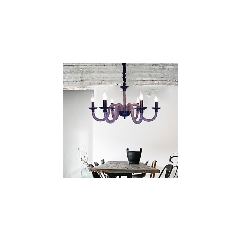 Lámparas de hierro vintage estilo loft industrial, estilo viento, para tiendas, candelabros de cuerda.