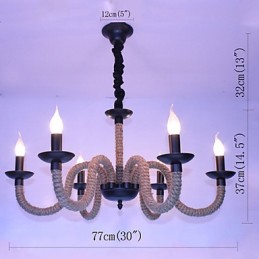 Lámparas de hierro vintage estilo loft industrial, estilo viento, para tiendas, candelabros de cuerda.