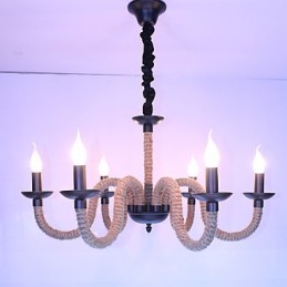 Lámparas de hierro vintage estilo loft industrial, estilo viento, para tiendas, candelabros de cuerda.