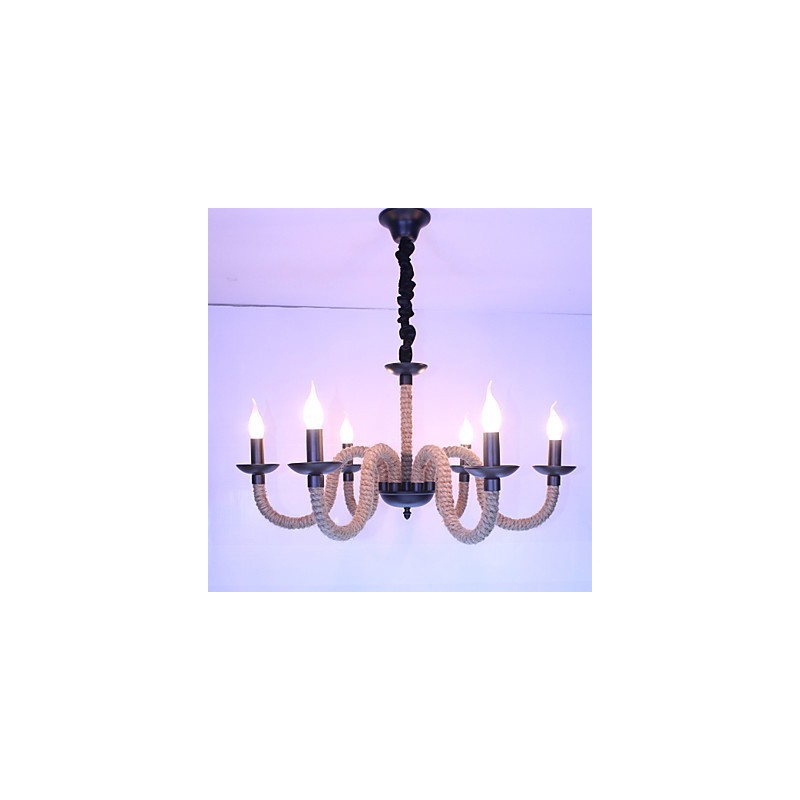 Lámparas de hierro vintage estilo loft industrial, estilo viento, para tiendas, candelabros de cuerda.