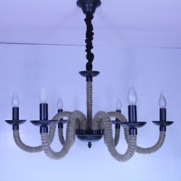 Lámparas de hierro vintage estilo loft industrial, estilo viento, para tiendas, candelabros de cuerda.