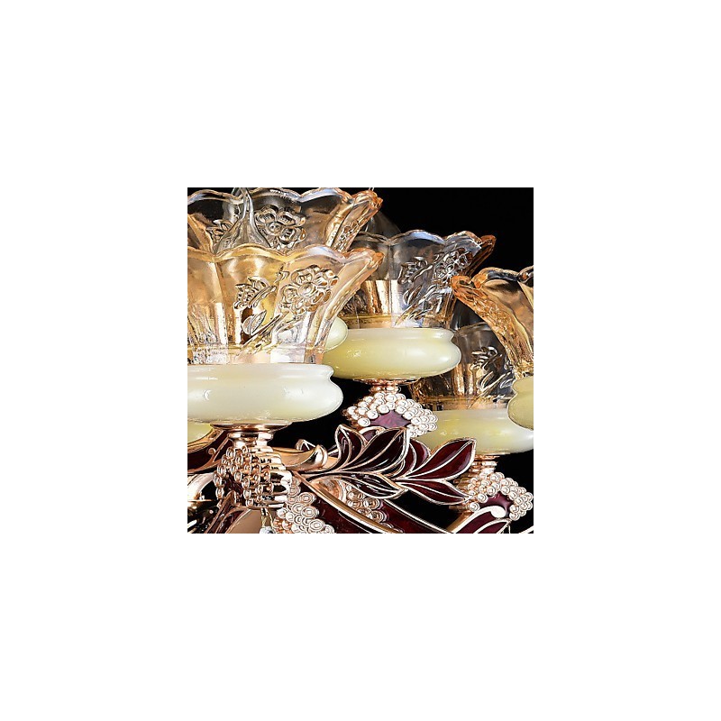 Lámpara colgante de aleación de zinc con cristal, estilo mini, de metal, para interiores y tiendas, 15 bombillas.