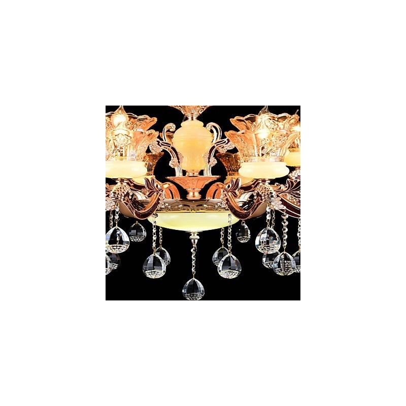 Lámpara colgante de aleación de zinc con cristal, estilo mini, de metal, para interiores y tiendas, 15 bombillas.