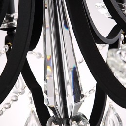 Lámpara de araña de cristal de 8 luces, moderna, contemporánea, tradicional, clásica, rústica, estilo cabaña, vintage, retro, con farol y tambor, estilo campestre.