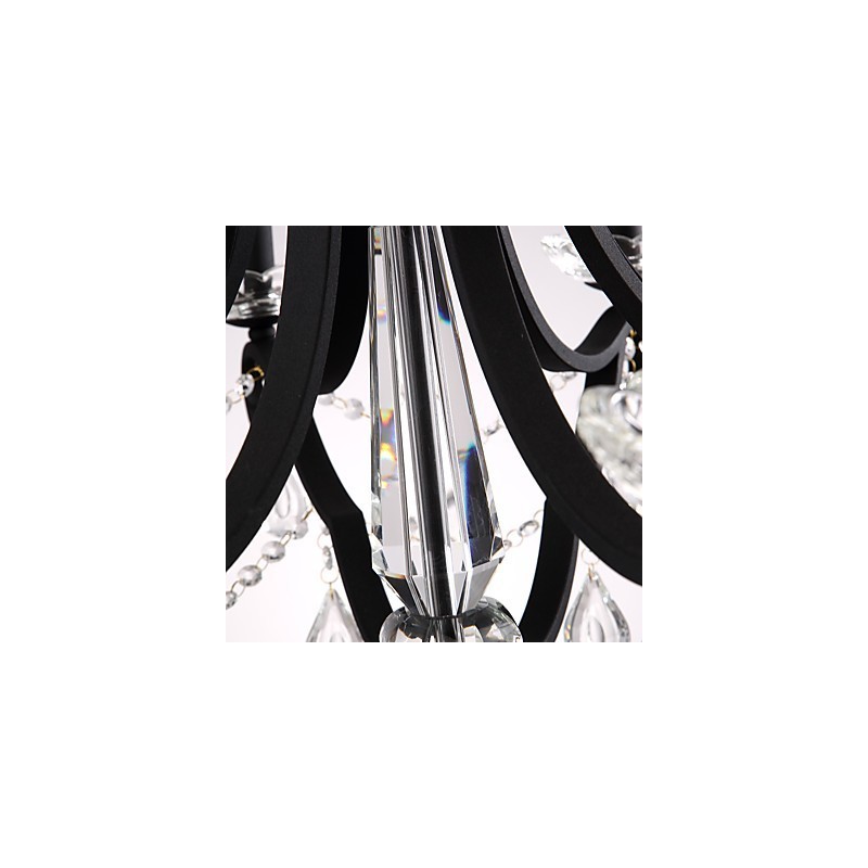 Lámpara de araña de cristal de 8 luces, moderna, contemporánea, tradicional, clásica, rústica, estilo cabaña, vintage, retro, con farol y tambor, estilo campestre.