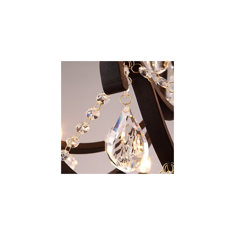 Lámpara de araña de cristal de 8 luces, moderna, contemporánea, tradicional, clásica, rústica, estilo cabaña, vintage, retro, con farol y tambor, estilo campestre.