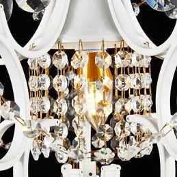 Lámpara de araña de hierro pintado con cristal transparente, iluminación moderna