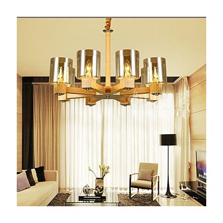 Lámpara colgante de moda Mesa de madera Cubierta de vidrio Lámpara colgante de moda Mesa de madera Cubierta de vidrio