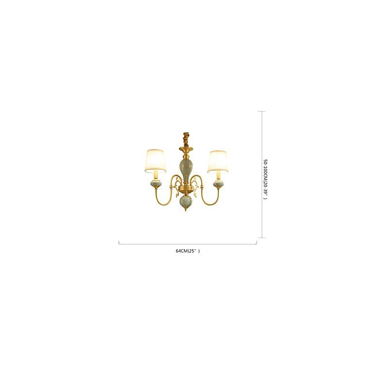 Lámpara de araña de metal de estilo mini con 3 bombillas, estilo clásico tradicional de latón campestre.