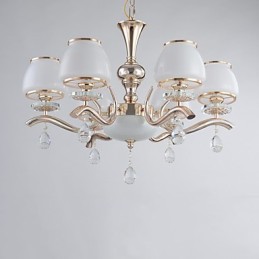 Lámpara de araña moderna contemporánea galvanizada con característica de metal de cristal