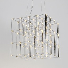 Lámpara de araña moderna de acero inoxidable, iluminación para loft