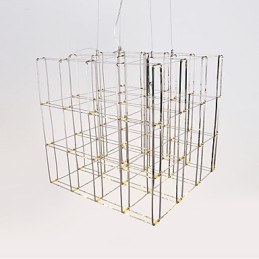 Lámpara de araña moderna de acero inoxidable, iluminación para loft