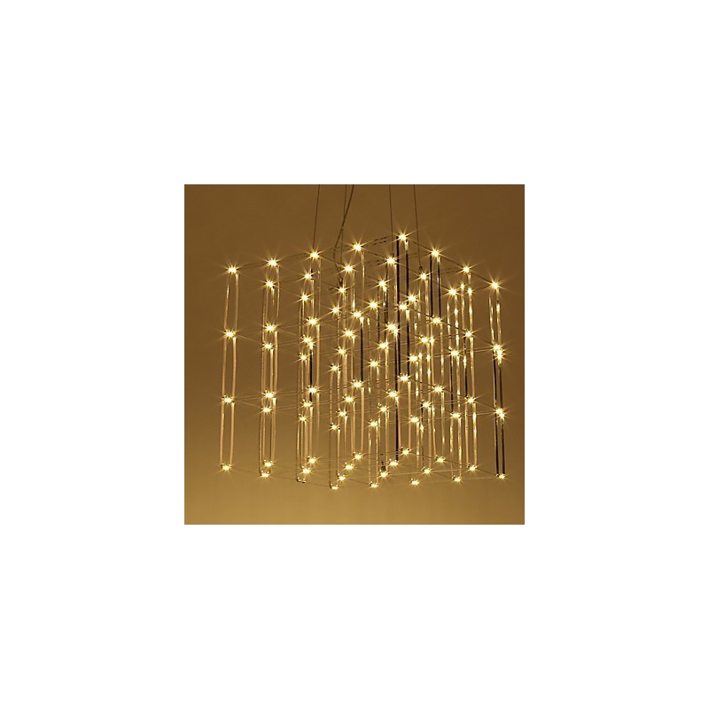 Lámpara de araña moderna de acero inoxidable, iluminación para loft