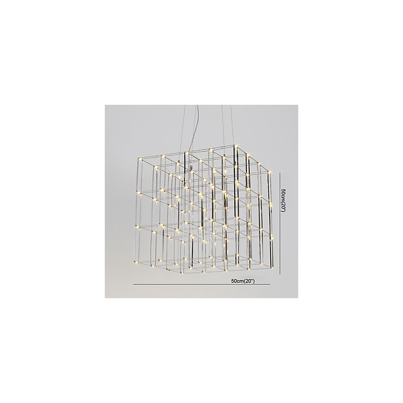 Lámpara de araña moderna de acero inoxidable, iluminación para loft