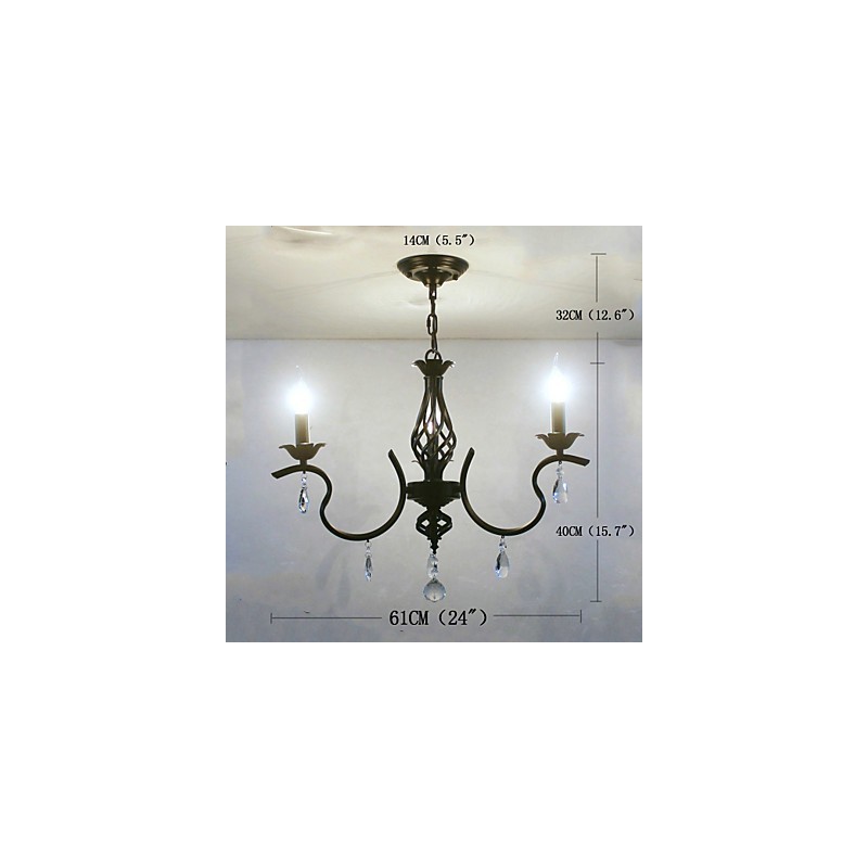 Lámpara de araña de cristal de estilo europeo, pequeña lámpara de araña, lámparas creativas sencillas