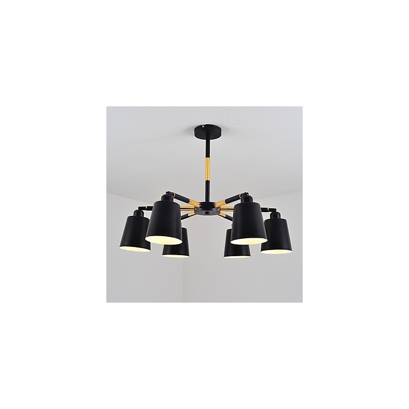Lámpara colgante con pintura clásica tradicional de estilo mini de madera y bambú.