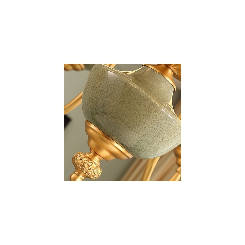 Lámpara de araña decorativa de jade y cobre KP8