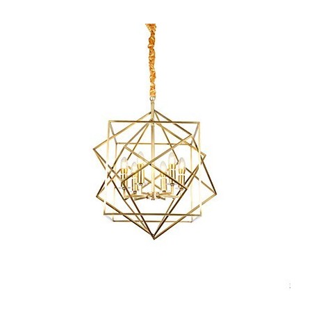 Lámpara de araña de metal con diseño de farol de latón Lámpara de araña de metal con diseño de farol de latón