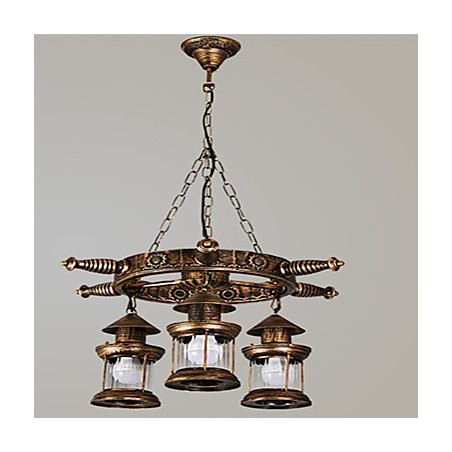 Lámpara de araña de metal con diseño de globo terráqueo estilo rústico vintage retro para diseñadores de estilo mini