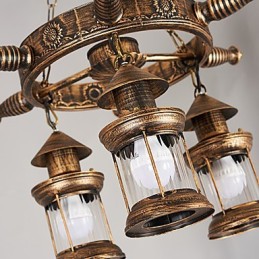 Lámpara de araña de metal con diseño de globo terráqueo estilo rústico vintage retro para diseñadores de estilo mini