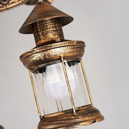 Lámpara de araña de metal con diseño de globo terráqueo estilo rústico vintage retro para diseñadores de estilo mini