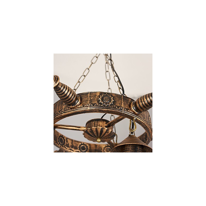 Lámpara de araña de metal con diseño de globo terráqueo estilo rústico vintage retro para diseñadores de estilo mini