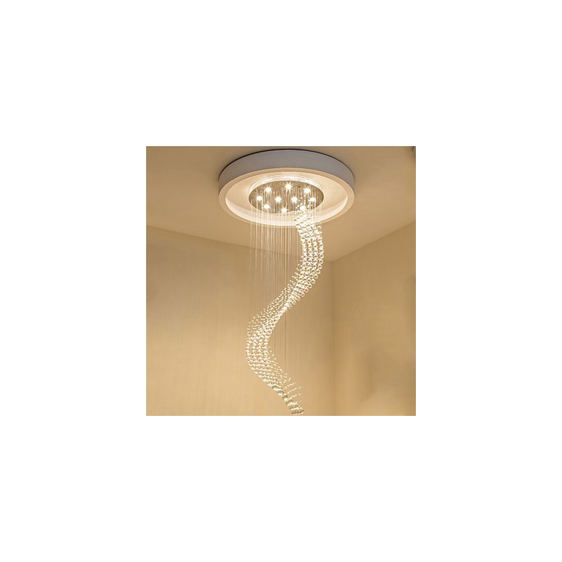 Lámpara colgante de techo de cristal moderna para interiores, iluminación para el hogar, lámparas de araña, accesorios, bombillas de 3 W, color blanco cálido.