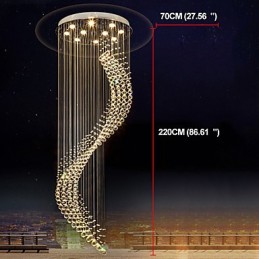 Lámpara colgante de techo de cristal moderna para interiores, iluminación para el hogar, lámparas de araña, accesorios, bombillas de 3 W, color blanco cálido.