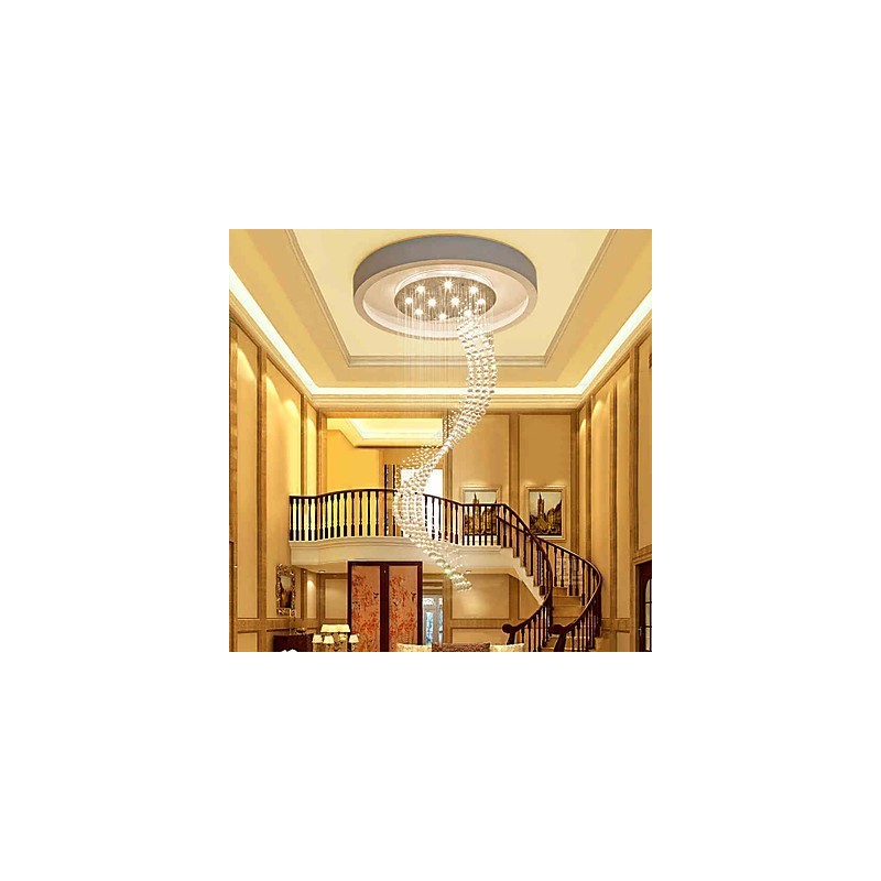 Lámpara colgante de techo de cristal moderna para interiores, iluminación para el hogar, lámparas de araña, accesorios, bombillas de 3 W, color blanco cálido.