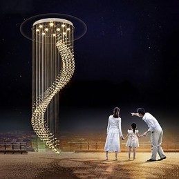 Lámpara colgante de techo de cristal moderna para interiores, iluminación para el hogar, lámparas de araña, accesorios, bombillas de 3 W, color blanco cálido.