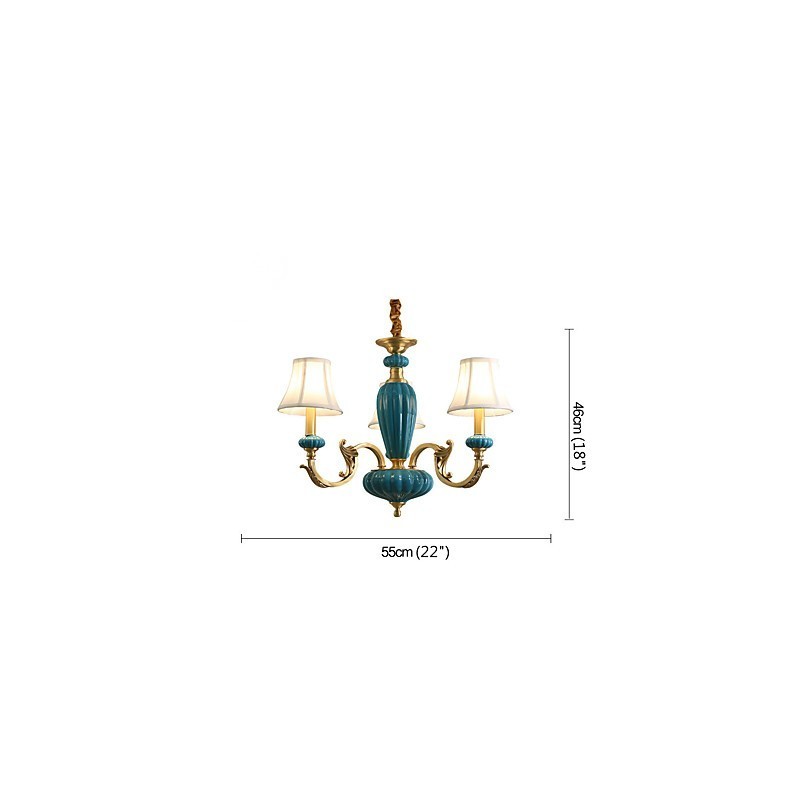 Lámpara de araña de cobre, lámpara decorativa de jade OP