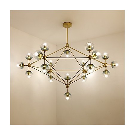 Lámpara colgante de cristal y metal Modo de estilo europeo posmoderno Twenty_one Light para decorar el vestíbulo, lámpara de araña industrial Lámpara colgante de cristal y metal Modo de estilo europeo posmoderno Twenty_one Light para decorar el vestíbulo, lámpara de araña industrial