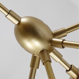 Lámpara colgante de cristal y metal Modo de estilo europeo posmoderno Twenty_one Light para decorar el vestíbulo, lámpara de araña industrial