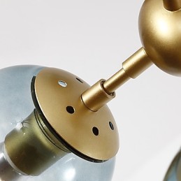 Lámpara colgante de cristal y metal Modo de estilo europeo posmoderno Twenty_one Light para decorar el vestíbulo, lámpara de araña industrial