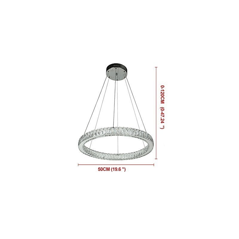 Lámpara colgante de techo interior con anillo regulable, moderna lámpara de araña con control remoto