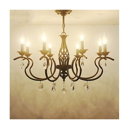 Lámpara de araña de cristal de estilo europeo para comedor, sencilla, creativa, con velas, lámparas y linternas, iluminación novedosa. Lámpara de araña de cristal de estilo europeo para comedor, sencilla, creativa, con velas, lámparas y linternas, iluminación novedosa.