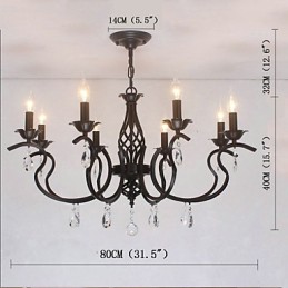 Lámpara de araña de cristal de estilo europeo para comedor, sencilla, creativa, con velas, lámparas y linternas, iluminación novedosa.