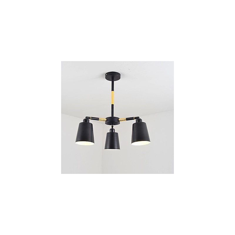Lámpara colgante con pintura clásica tradicional de estilo mini de madera y bambú.