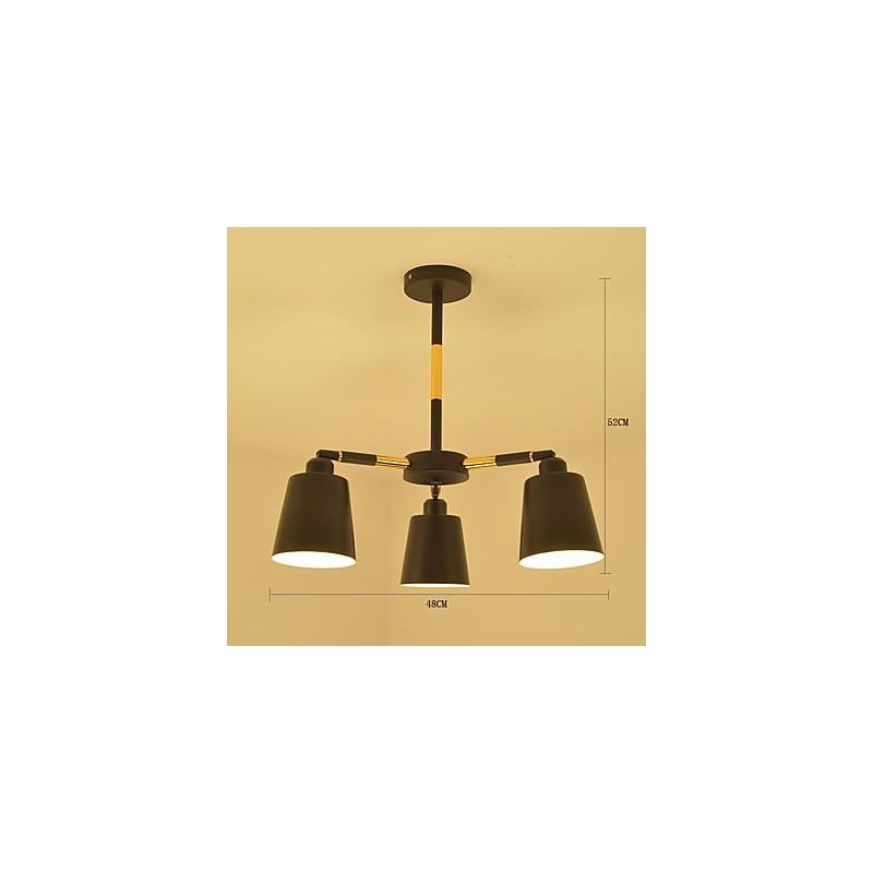 Lámpara colgante con pintura clásica tradicional de estilo mini de madera y bambú.