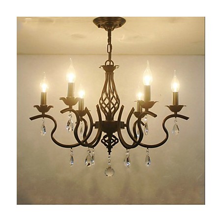 Lámpara de araña de cristal de estilo europeo para comedor, sencilla, creativa, con velas, lámparas y linternas, iluminación novedosa. Lámpara de araña de cristal de estilo europeo para comedor, sencilla, creativa, con velas, lámparas y linternas, iluminación novedosa.