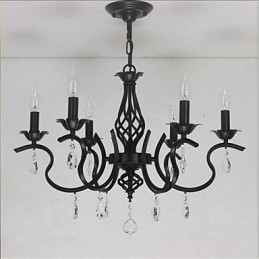 Lámpara de araña de cristal de estilo europeo para comedor, sencilla, creativa, con velas, lámparas y linternas, iluminación novedosa.