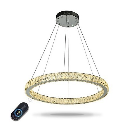 Lámpara colgante de techo con anillo regulable, moderna lámpara de araña para interiores con control remoto