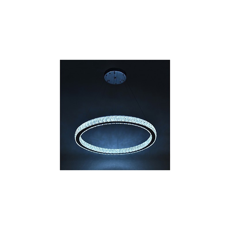 Lámpara colgante de techo con anillo regulable, moderna lámpara de araña para interiores con control remoto