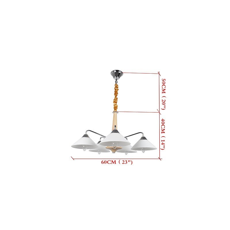 Lámpara de araña contemporánea moderna de 5 luces para