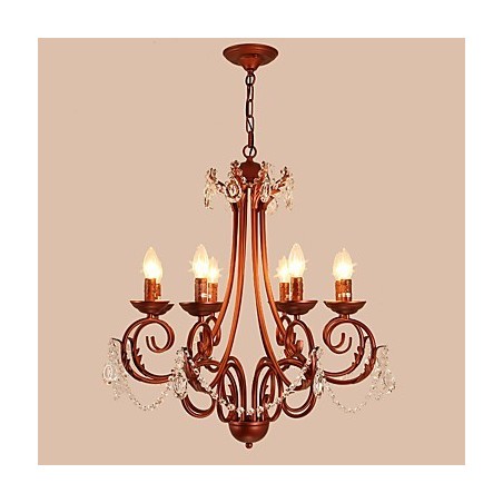 Lámpara de araña de 8 luces, moderna, contemporánea, tradicional, estilo logia, vintage, retro, estilo campestre, con detalles en metal y cristal. Lámpara de araña de 8 luces, moderna, contemporánea, tradicional, estilo logia, vintage, retro, estilo campestre, con detalles en metal y cristal.